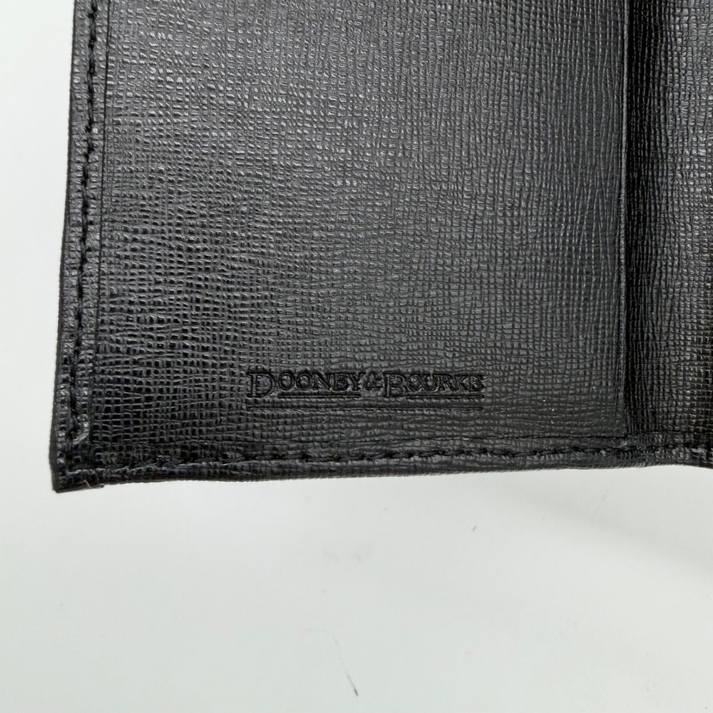 Dooney & Bourke Black Saffiano Leather Continental Clutch Flap Wallet Gold Logo - Picture 4 of 7
